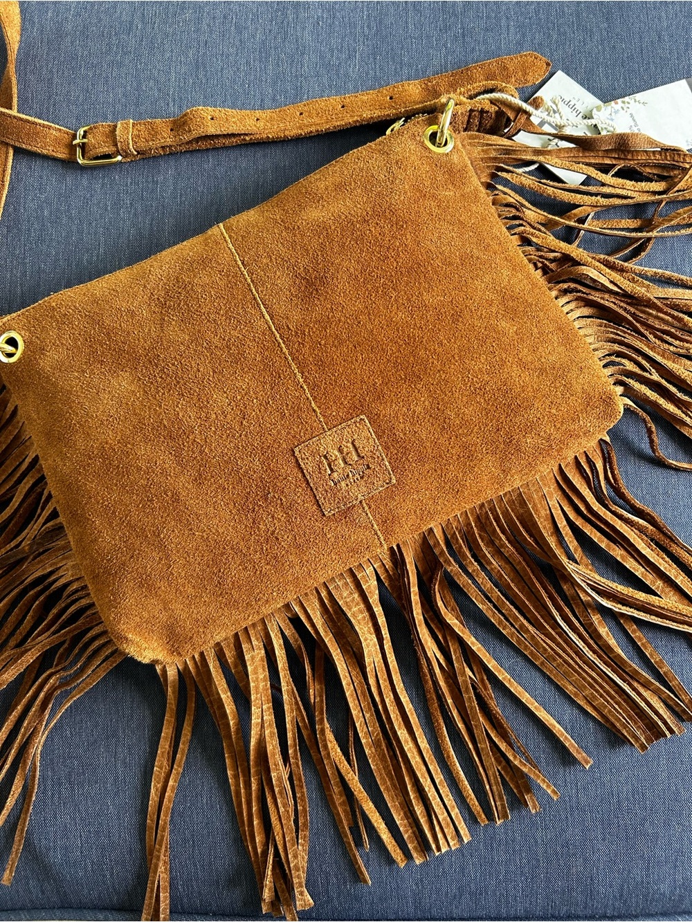 Haute Hippie Suede Fringe Crossbody Bag in Brown